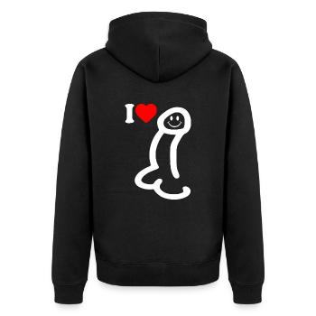 I love cock - Veste à capuche bio Premium Unisexe - noir - Dos - Nico (187cm)
