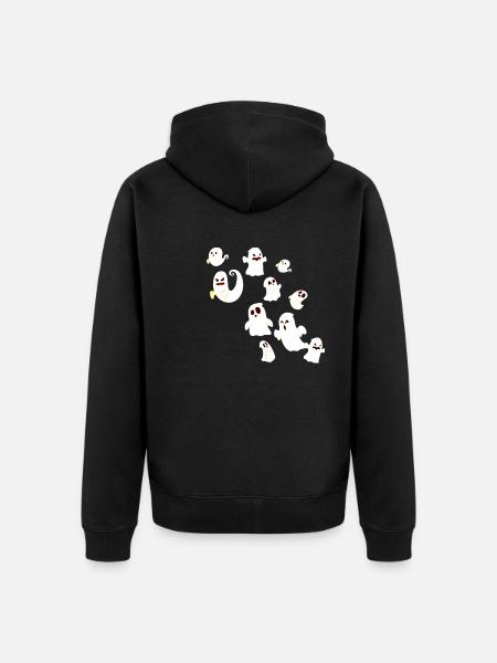 ghosts, ghosts, ghost, ghost, carnival - Unisex Premium Organic Zip Hoodie - black