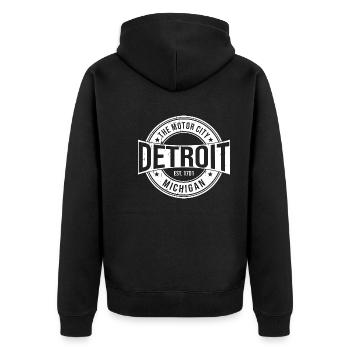 Detroit - Veste à capuche bio Premium Unisexe - noir - Dos - Nico (187cm)