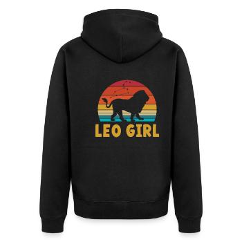 Zodiac sign Leo - Unisex Premium Organic Zip Hoodie - black - Back - Nico (187cm)