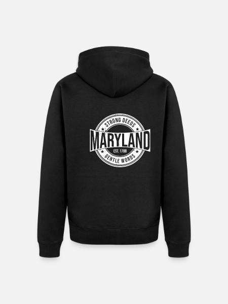 Maryland - Unisex Premium Organic Zip Hoodie - black