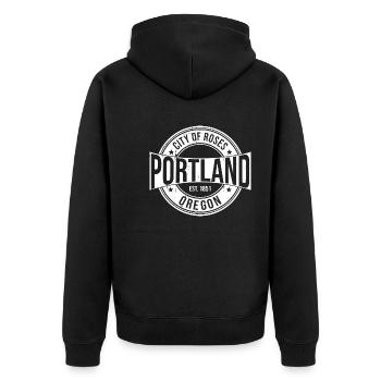 Portland - Veste à capuche bio Premium Unisexe - noir - Dos - Nico (187cm)