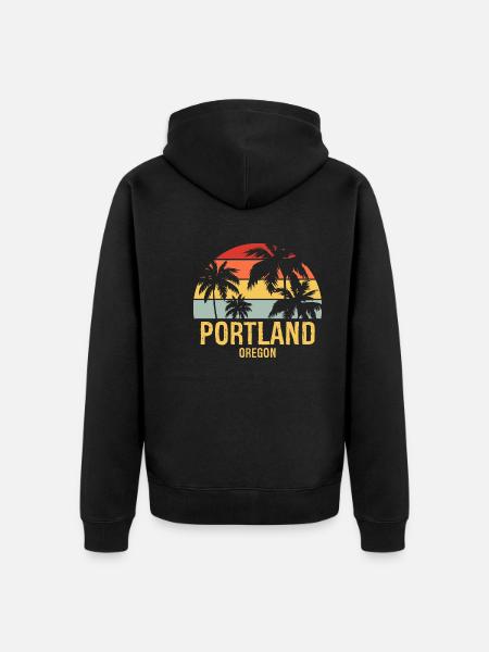 Portland - Unisex Premium Organic Zip Hoodie - black