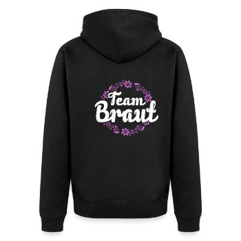 Junggesellinnenabschied Team Braut - Unisex Premium Bio Zip Hoodie - Schwarz - Hinten - Nico (187cm)