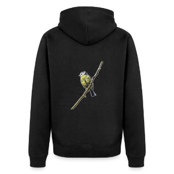 Blue - Unisex Premium Organic Zip Hoodie - black - Back - Nico (187cm)