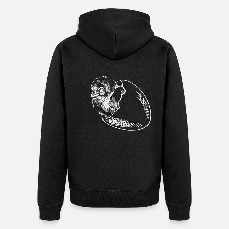Les poussins couvent des œufs - Veste à capuche bio Premium Unisexe - noir