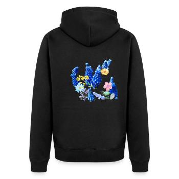 Fleurs,Fleur,Printemps,Fleurs,Jacinthes - Veste à capuche bio Premium Unisexe - noir - Dos - Nico (187cm)