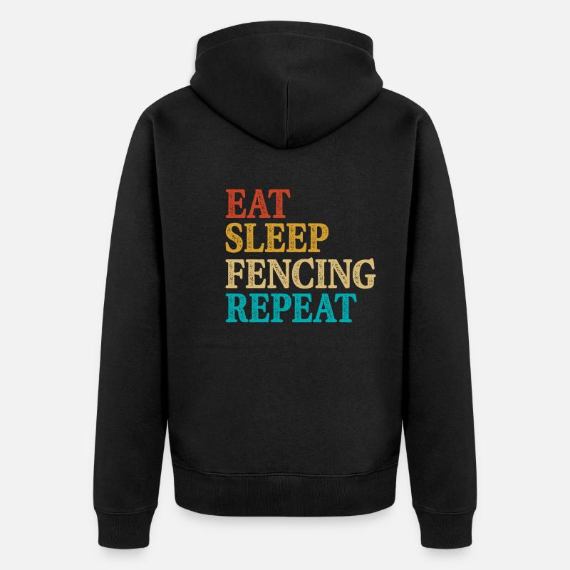 Fechten - Unisex Premium Bio Zip Hoodie - Schwarz
