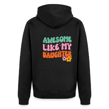 Fantastisch Wie Meine Tochter - Unisex Premium Bio Zip Hoodie - Schwarz - Hinten - Nico (187cm)