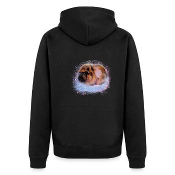 guinea pig, graffiti,painting,pink,blue - Unisex Premium Organic Zip Hoodie - black - Back - Nico (187cm)