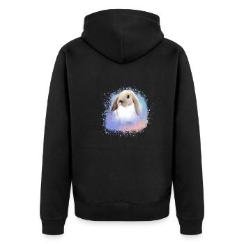 rabbit, rabbit, pink, graffiti, painting, colorful - Unisex Premium Organic Zip Hoodie - black - Back - Nico (187cm)