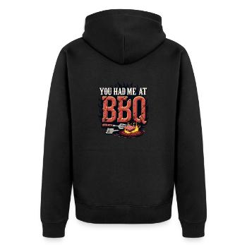 VOUS M’AVEZ EU AU BBQ - Grillen Barbecue - Veste à capuche bio Premium Unisexe - noir - Dos - Nico (187cm)