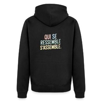 Qui se ressemble s'assemble - Veste à capuche bio Premium Unisexe - noir - Dos - Nico (187cm)
