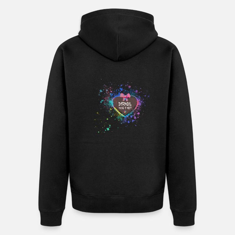 dirndl mog i net, bayern,volksfest,graffiti,bunt - Unisex Premium Bio Zip Hoodie - Schwarz