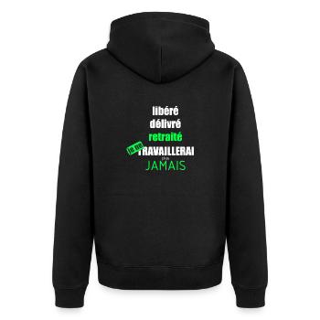 libéré délivré retraité - Veste à capuche bio Premium Unisexe - noir - Dos - Nico (187cm)