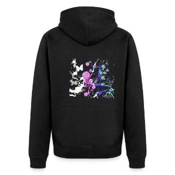 Fleurs,Fleur,Printemps,Fleurs, Abstrait - Veste à capuche bio Premium Unisexe - noir - Dos - Nico (187cm)