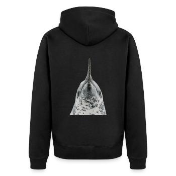 Narwal - Unisex Premium Bio Zip Hoodie - Schwarz - Hinten - Nico (187cm)