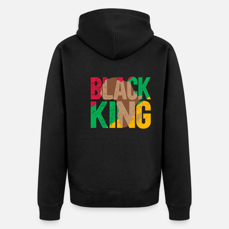 Black King - Unisex Premium Bio Zip Hoodie - Schwarz