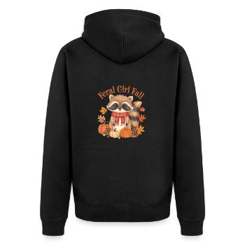 Feral girl Fall - Unisex Premium Organic Zip Hoodie - black - Back - Nico (187cm)