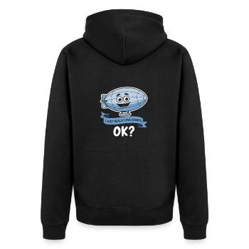 I Just Really Love Blimps OK? – Lustiges Cartoon-L - Unisex Premium Bio Zip Hoodie - Schwarz - Hinten - Nico (187cm)