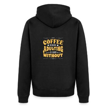Drôle de dicton de café - Veste à capuche bio Premium Unisexe - noir - Dos - Nico (187cm)