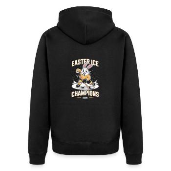 Drôle de lapin de hockey sur glace à Pâques - Veste à capuche bio Premium Unisexe - noir - Dos - Nico (187cm)