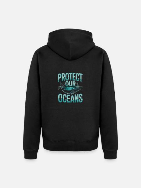 Protect Our Oceans - Unisex Premium Organic Zip Hoodie - black