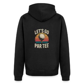 Par tee lustiges Golf Design - Unisex Premium Bio Zip Hoodie - Schwarz - Hinten - Nico (187cm)