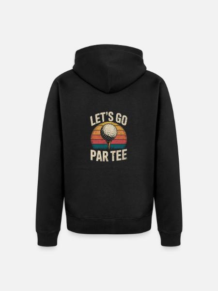 Par tee funny golf design - Unisex Premium Organic Zip Hoodie - black