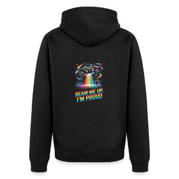 Cool Pride Month Design - Unisex Premium Organic Zip Hoodie - black - Back - Nico (187cm)