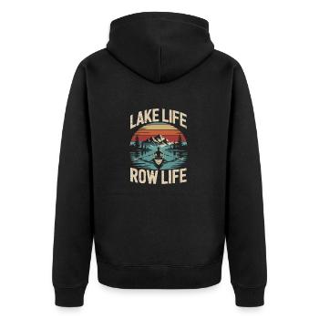 Lake life Row Lif Rudder Design - Unisex Premium Organic Zip Hoodie - black - Back - Nico (187cm)