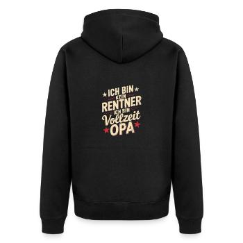 I'm not a pensioner, I'm a full-time grandpa - Unisex Premium Organic Zip Hoodie - black - Back - Nico (187cm)