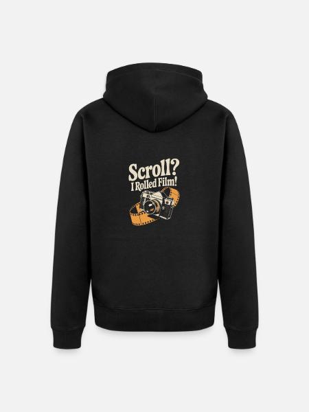 Conception drôle de caméra rétro - Veste à capuche bio Premium Unisexe - noir