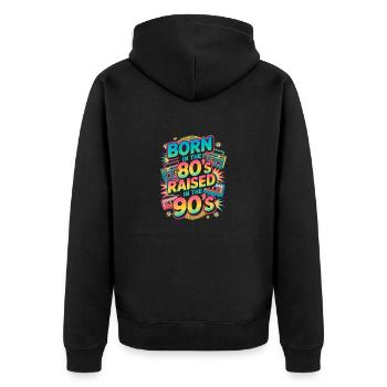 Né dans les années 80 élevé dans les années 90 - Veste à capuche bio Premium Unisexe - noir - Dos - Nico (187cm)