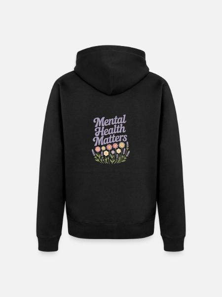 Mental Health matters - Unisex Premium Organic Zip Hoodie - black
