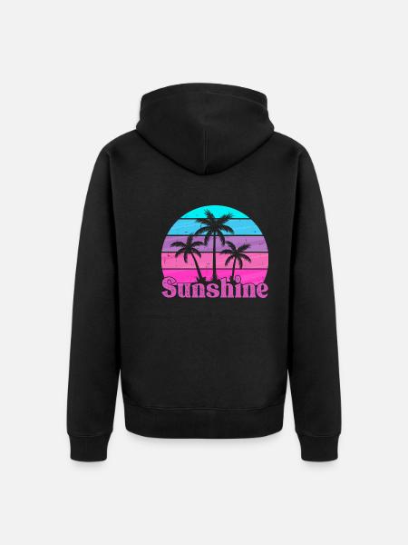 Sunshine Retro - Unisex Premium Organic Zip Hoodie - black