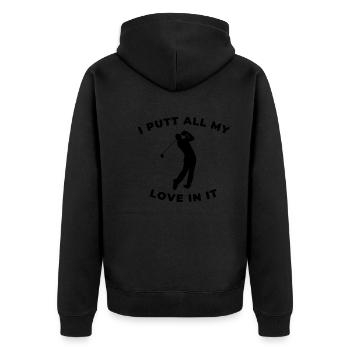 Golf Feeling Bogey Golf Lover Funny Golfing - Unisex Premium Organic Zip Hoodie - black - Back - Nico (187cm)