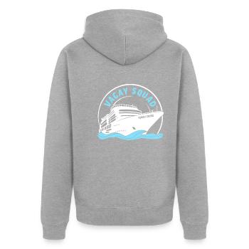 Vacay Squad Familienurlaub - Unisex Premium Bio Zip Hoodie - Grau meliert - Hinten - Nico (187cm)