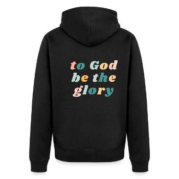À Dieu soit la gloire Ambiance colorée heureuse Chrétien - Veste à capuche bio Premium Unisexe - noir - Dos - Nico (187cm)