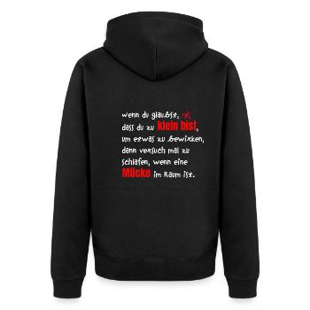 Protest, Demokratie, Klima, Politik, Widerstand - Unisex Premium Bio Zip Hoodie - Schwarz - Hinten - Nico (187cm)