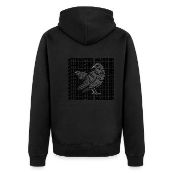 Attempted Murder Of Crows Funny Bird Lover - Unisex Premium Bio Zip Hoodie - Schwarz - Hinten - Nico (187cm)