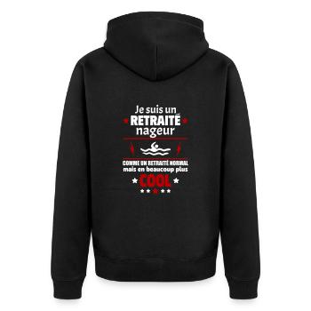 Je suis un retraité nageur plus cool, retraite - Veste à capuche bio Premium Unisexe - noir - Dos - Nico (187cm)