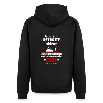 Je suis un retraité skieur plus cool, retraite - Veste à capuche bio Premium Unisexe - noir - Dos - Nico (187cm)