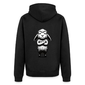 mouton berger de moutons éleveur de moutons troupeau de moutons - Veste à capuche bio Premium Unisexe - noir - Dos - Nico (187cm)