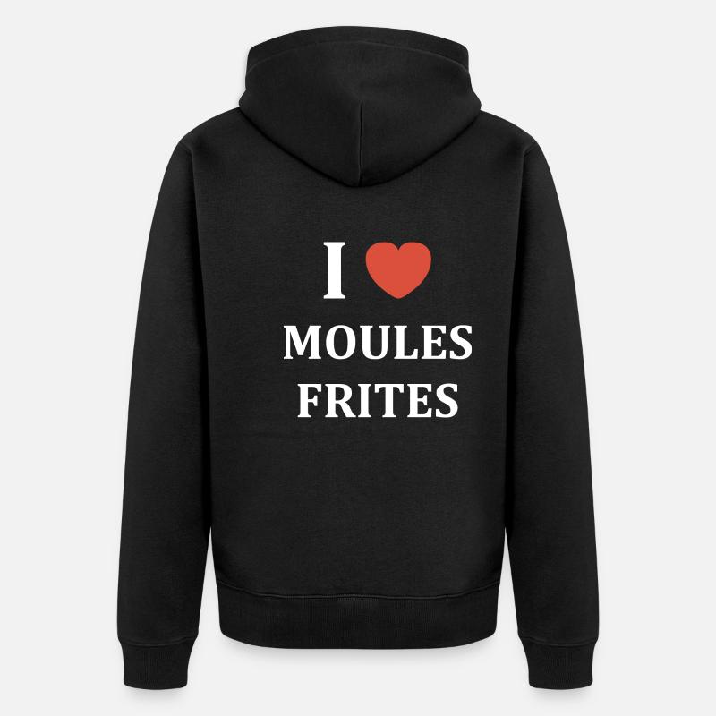 i love moules frites - Veste à capuche bio Premium Unisexe - noir
