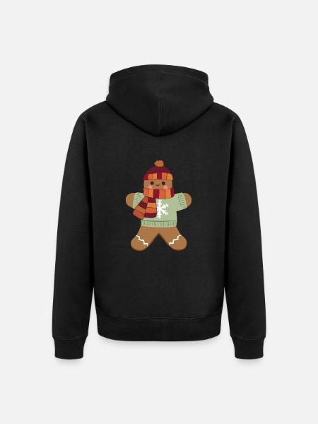 Lebkuchenmann - Unisex Premium Bio Zip Hoodie - Schwarz