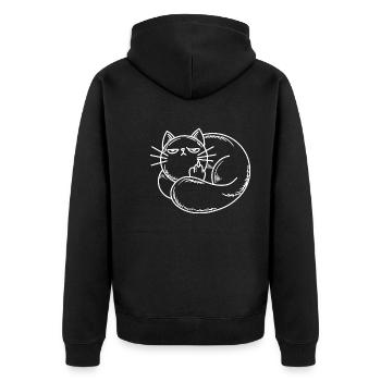 niedliches Tier Kralle Finger - Unisex Premium Bio Zip Hoodie - Schwarz - Hinten - Nico (187cm)