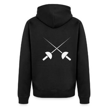 Fechten - Unisex Premium Bio Zip Hoodie - Schwarz - Hinten - Nico (187cm)