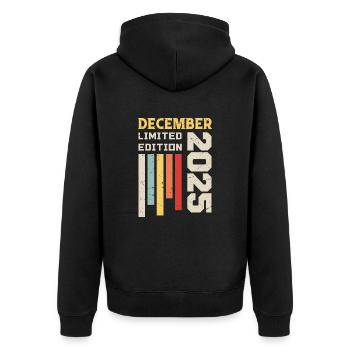 December 2025 - December 2025 Birthday Gift - Unisex Premium Organic Zip Hoodie - black - Back - Nico (187cm)