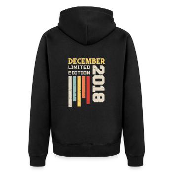 Décembre 2018 - Cadeau anniversaire Décembre 2018 - Veste à capuche bio Premium Unisexe - noir - Dos - Nico (187cm)